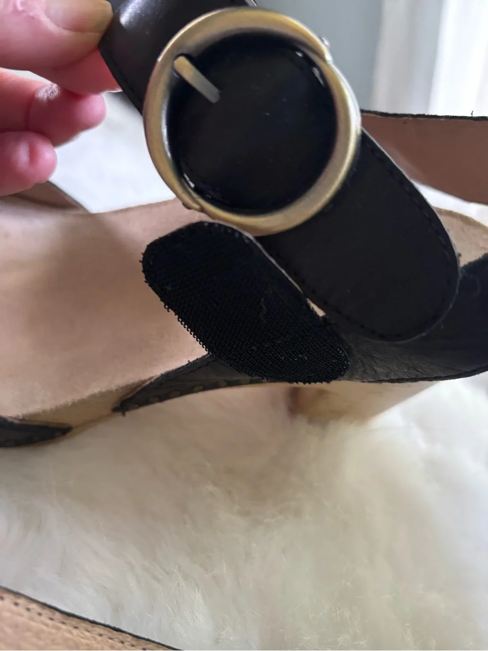 Dansko Black Leather Slingback Wedge Sandals